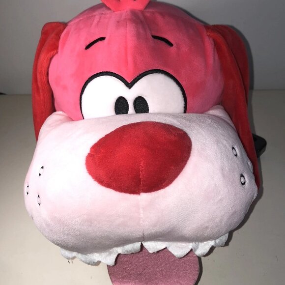 Good Stuff Illustrated Style Face Pink Dog Plush Stuffed Animal Toy 13" Long - Picture 1 of 4
